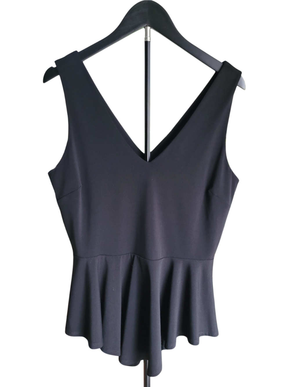 Karen Kane Black V-Neck Peplum Camisole